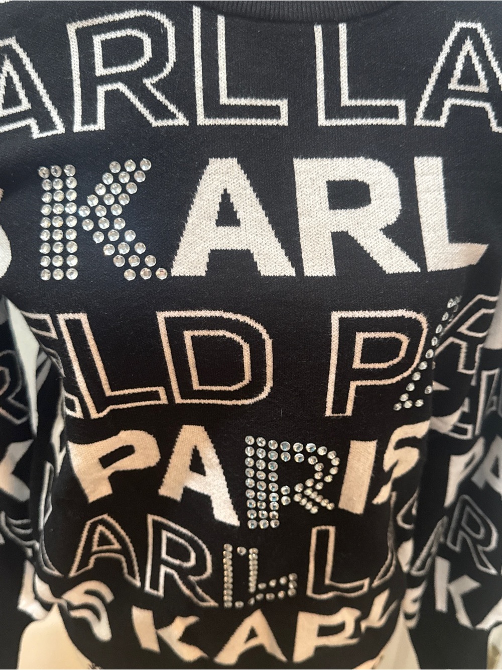 Karl Lagerfeld Paris Logo Embellished NWT Women’s Medium Sweater- $60 - Picture 3 of 7